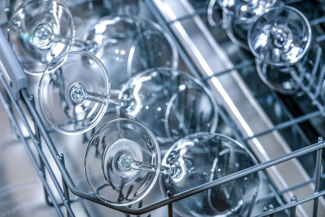 glassware in dishwasher